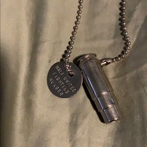 Half United Fighting Hunger Bullet Necklace